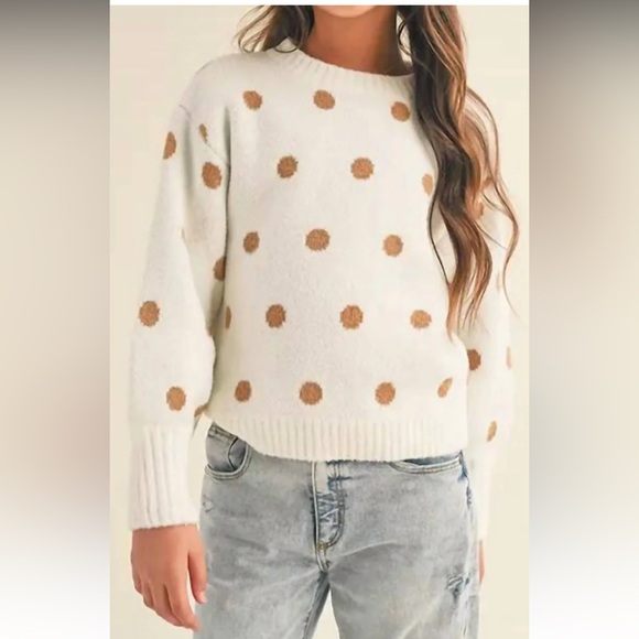 Heart & Arrow Other - Girls Polka Dot Sweater In Ivory